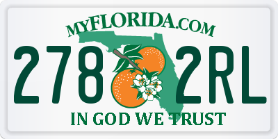 FL license plate 2782RL