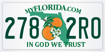 FL license plate 2782RO