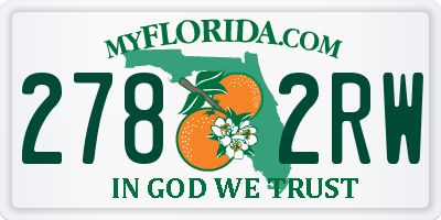 FL license plate 2782RW