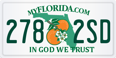 FL license plate 2782SD