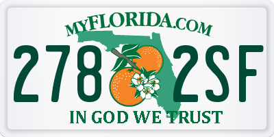 FL license plate 2782SF