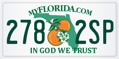 FL license plate 2782SP