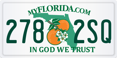 FL license plate 2782SQ