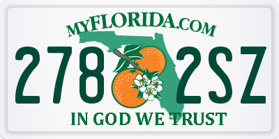 FL license plate 2782SZ
