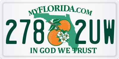FL license plate 2782UW
