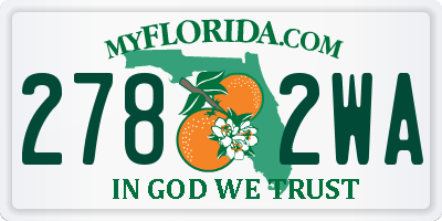 FL license plate 2782WA