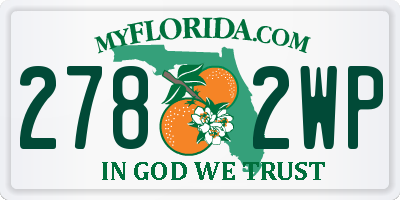 FL license plate 2782WP