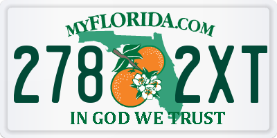 FL license plate 2782XT