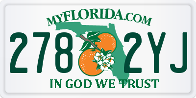 FL license plate 2782YJ
