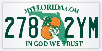 FL license plate 2782YM