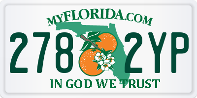 FL license plate 2782YP