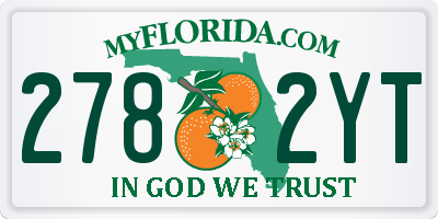 FL license plate 2782YT