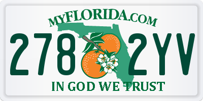 FL license plate 2782YV