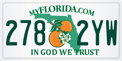 FL license plate 2782YW