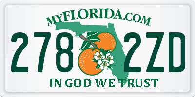 FL license plate 2782ZD