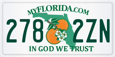 FL license plate 2782ZN