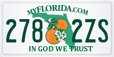 FL license plate 2782ZS