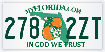 FL license plate 2782ZT
