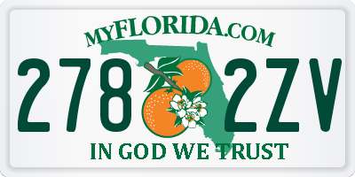 FL license plate 2782ZV