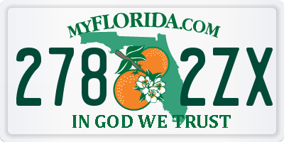 FL license plate 2782ZX