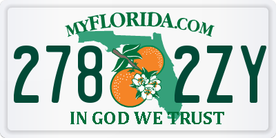 FL license plate 2782ZY