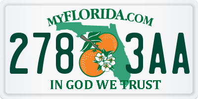 FL license plate 2783AA