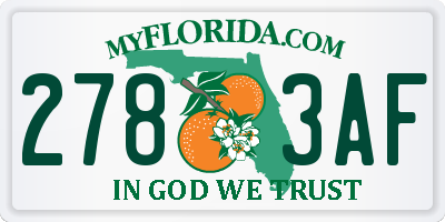 FL license plate 2783AF