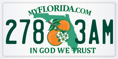 FL license plate 2783AM