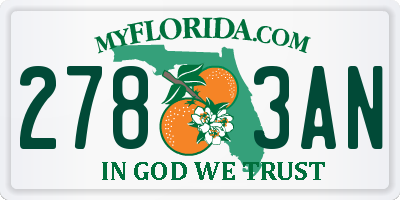 FL license plate 2783AN