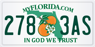 FL license plate 2783AS