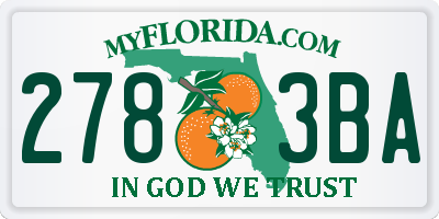 FL license plate 2783BA