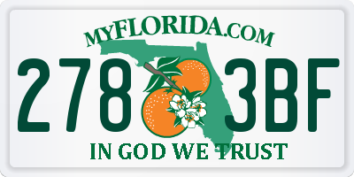 FL license plate 2783BF