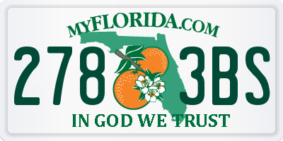 FL license plate 2783BS