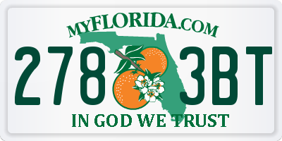 FL license plate 2783BT