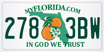 FL license plate 2783BW