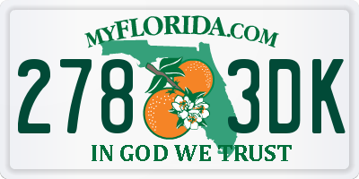 FL license plate 2783DK