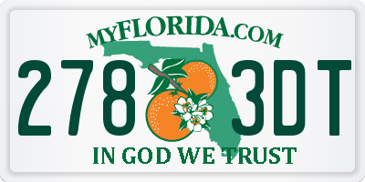 FL license plate 2783DT