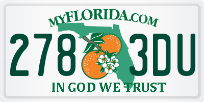 FL license plate 2783DU