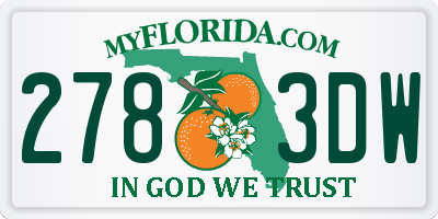 FL license plate 2783DW