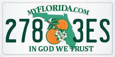 FL license plate 2783ES
