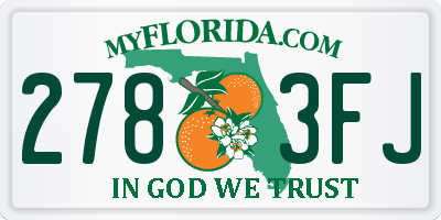 FL license plate 2783FJ