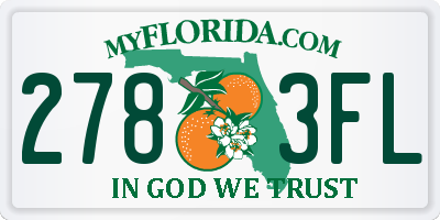 FL license plate 2783FL
