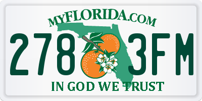 FL license plate 2783FM