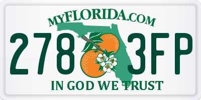 FL license plate 2783FP