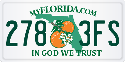FL license plate 2783FS