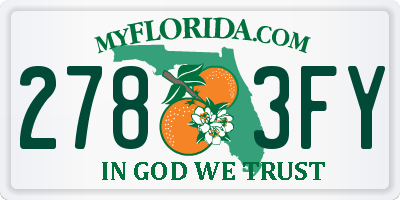 FL license plate 2783FY