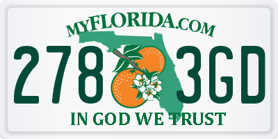 FL license plate 2783GD