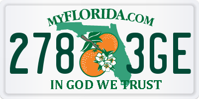 FL license plate 2783GE