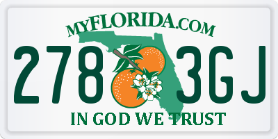 FL license plate 2783GJ