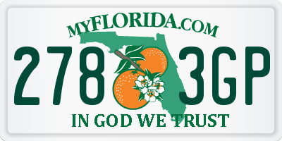 FL license plate 2783GP
